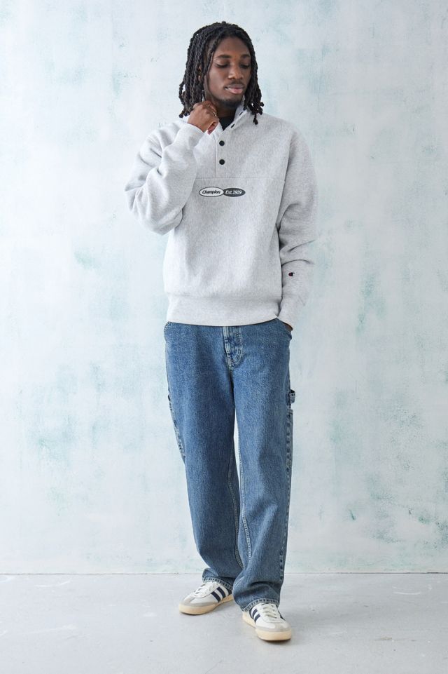 Champion UO Exclusive Grey Marl Mock Neck Sweatshirt #1