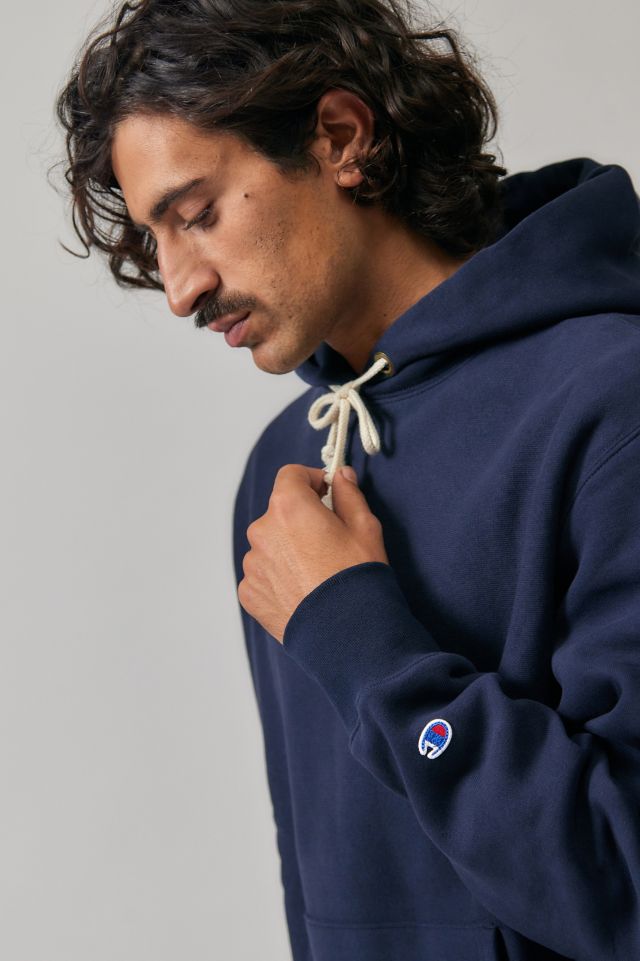 Navy champion reverse weave hoodie sale