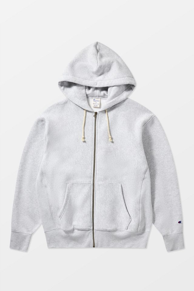 Champion Grey Reverse Weave Full-Zip Hoodie | Urban Outfitters UK