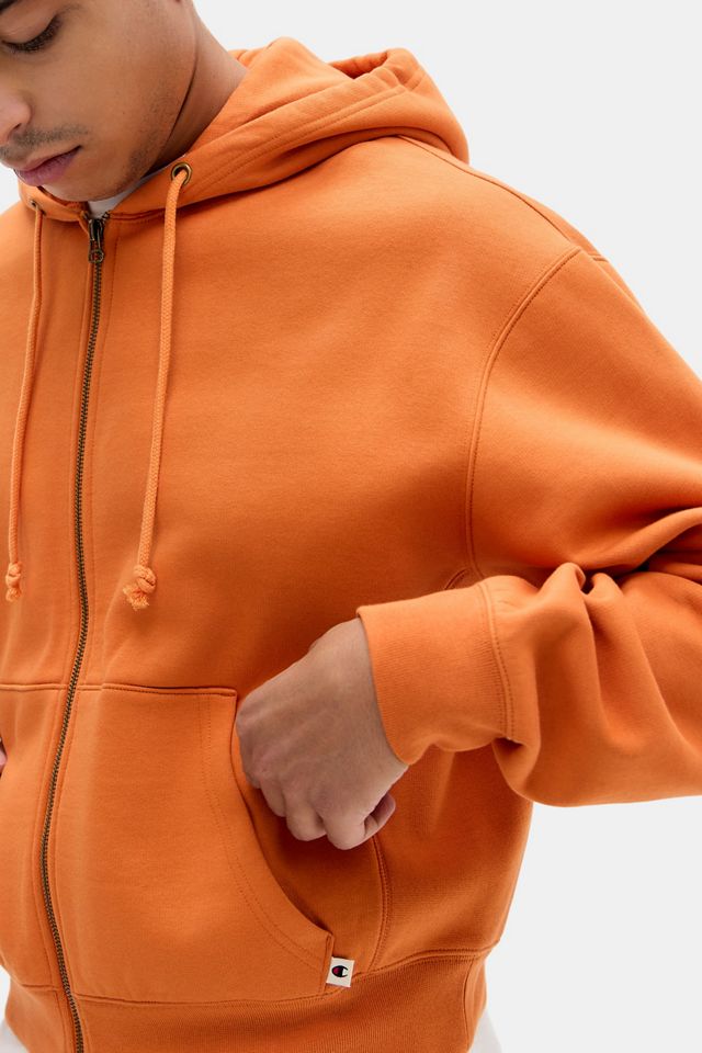 Champion UO Exklusiver ausgewaschener orangefarbener Hoodie mit Zip-Verschluss #1