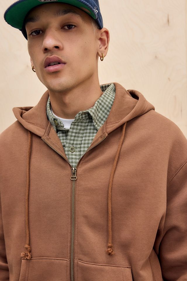 Champion UO Exklusiv Schokolade Gewaschen Zip-Durch Kapuzenpullover #4