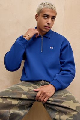 Champion UO Exclusive Navy Quarter Zip Polo Sweatshirt