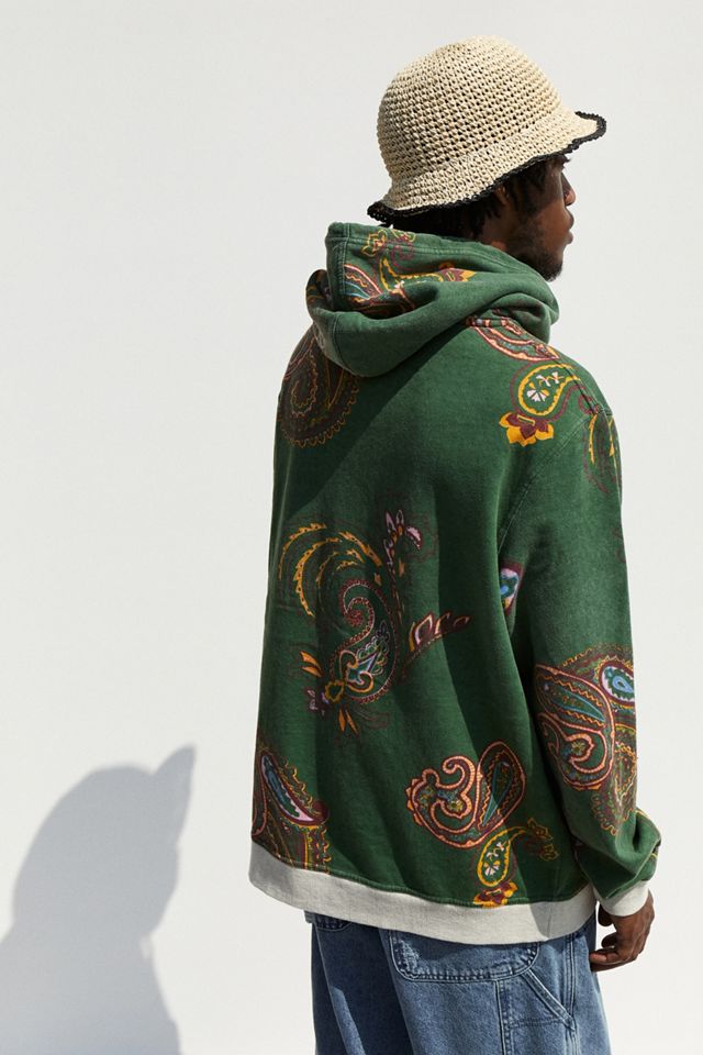 UO Green Paisley Print Hoodie #2