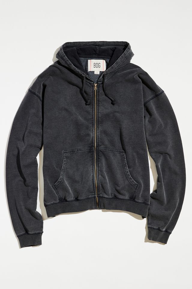 BDG Black Bonfire Zip-Through Hoodie  #4