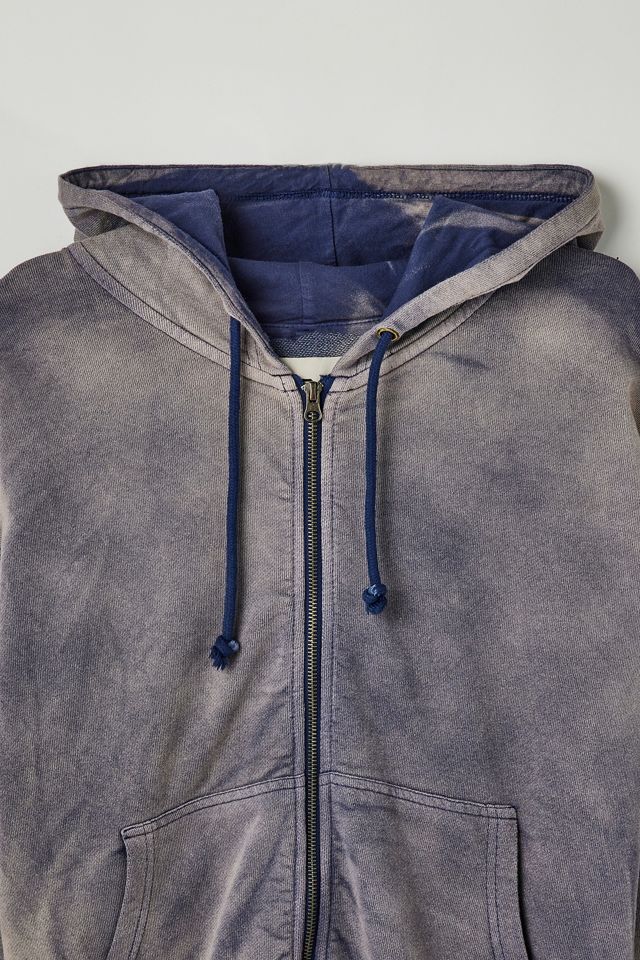 BDG Navy Bonfire Zip-Through Hoodie | Urban Outfitters UK