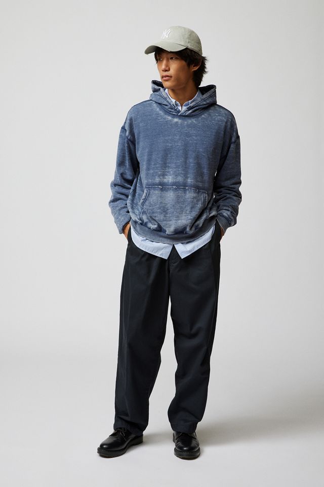 BDG Worn Blue Bonfire Pullover Hoodie #1
