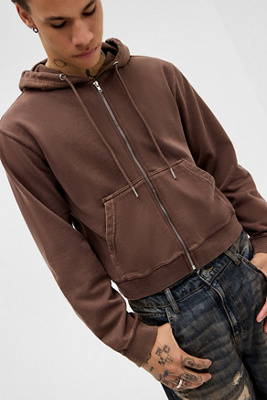 Sweat à capuche zippé marron chocolat Bonfire en taille: XS - BDG - Modalova