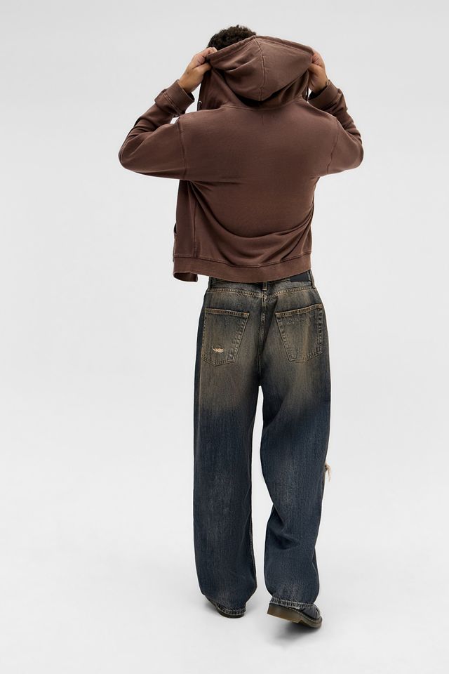 Sudadera con Capucha y Cremallera BDG Chocolate Marrón Bonfire #1