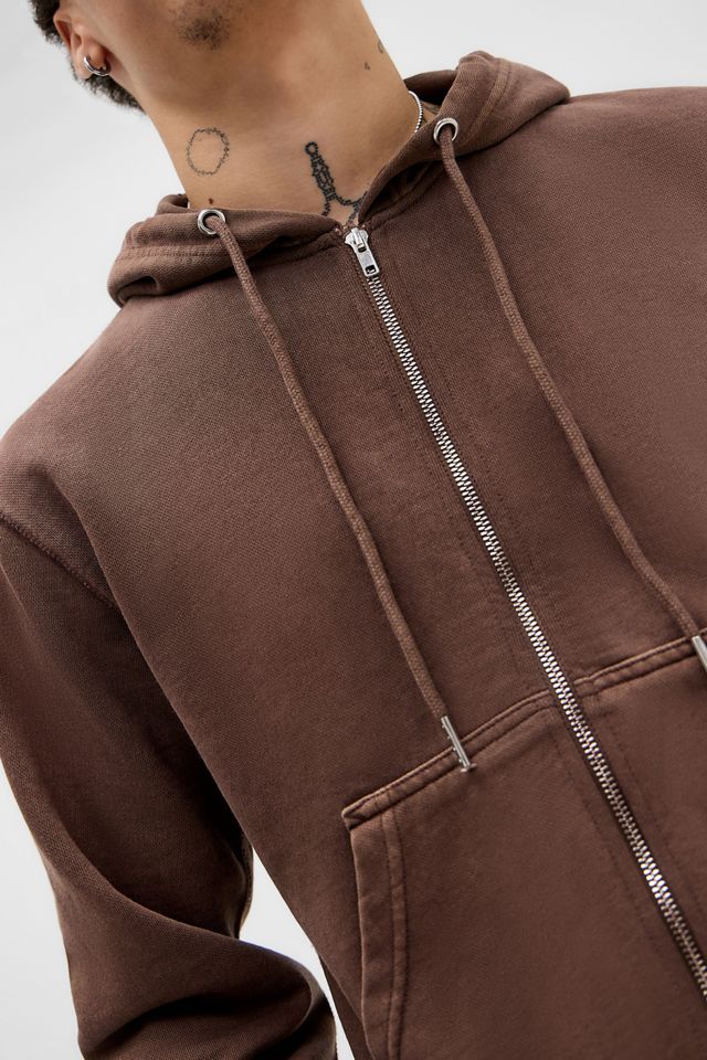 Sudadera con Capucha y Cremallera BDG Chocolate Marrón Bonfire #2