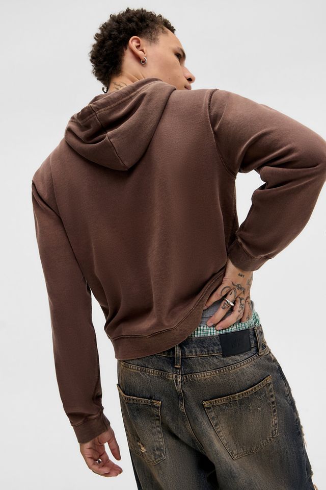 Sudadera con Capucha y Cremallera BDG Chocolate Marrón Bonfire #3