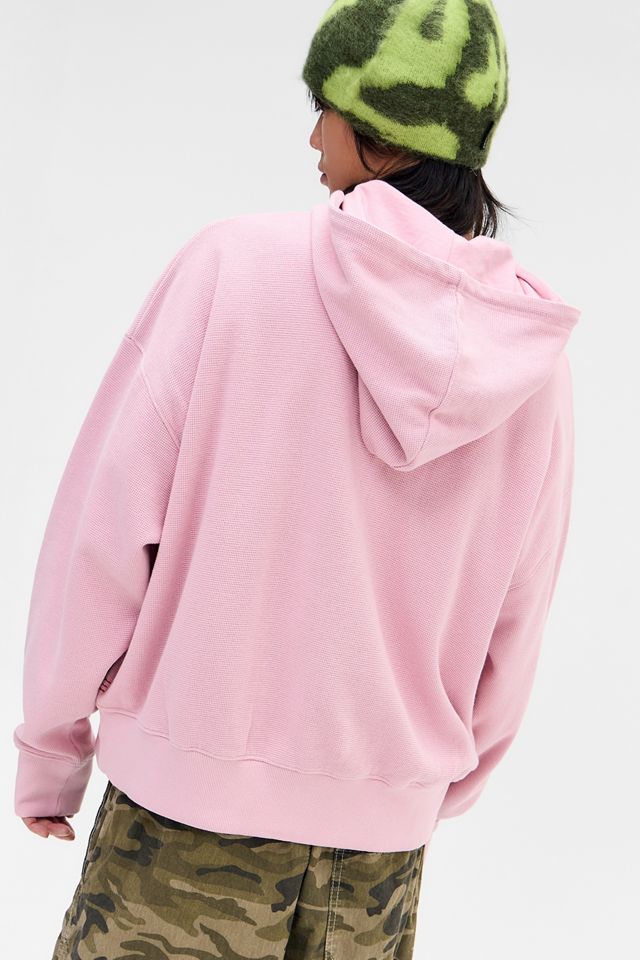 Sweat à capuche gaufré zippé BDG rose #3