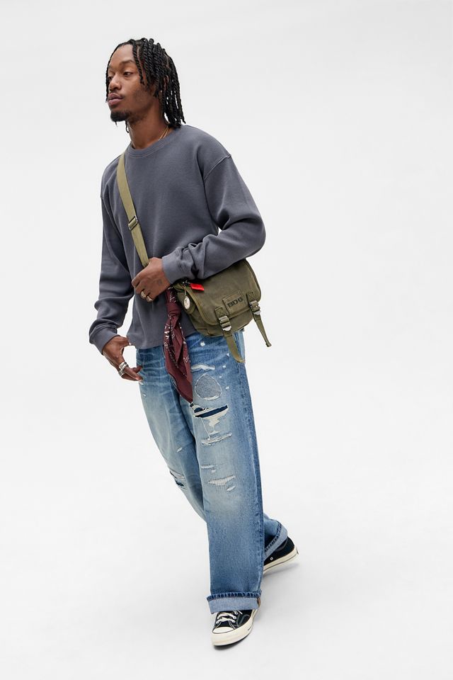 BDG Dark Grey Plain Long Sleeve Waffle T-Shirt #2