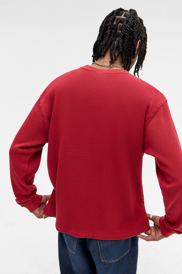 BDG T-shirt rouge à manches longues et gaufré uni #3