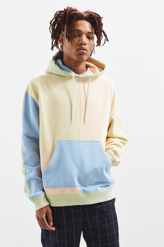 Color block outlet pastel hoodie