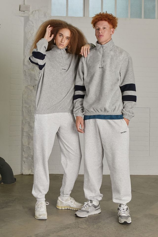 iets frans… Unisex Grey Marl Mock Neck Fleece Sweatshirt #1