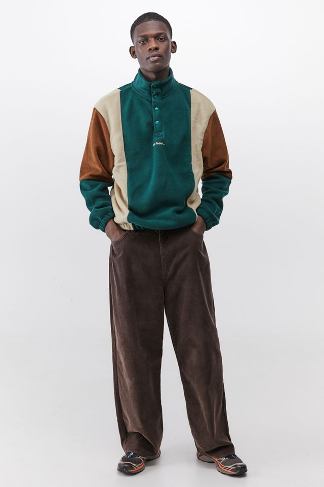 iets frans... Sweatshirt à faux col en polaire vert forêt #1
