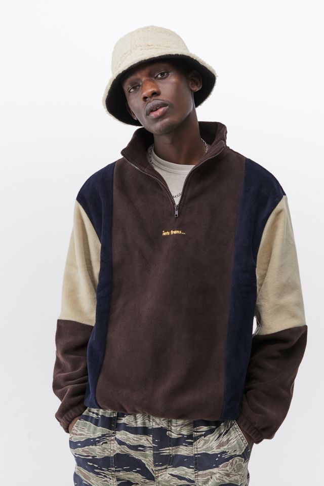 iets frans... Brown Polar Fleece Mock Neck Sweatshirt | Urban Outfitters UK