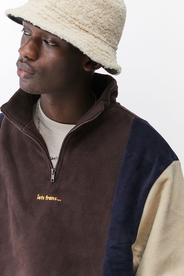 iets frans... Felpa marrone polar fleece finto collo #2