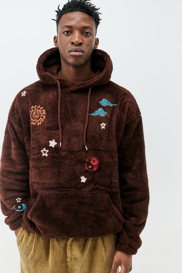 Uo Brown Borg Doodle Mystic Hoodie Urban Outfitters Uk