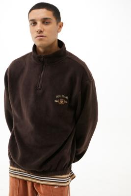 BDG Chocolate Crest Fleece Mock Neck Sweatshirt | Urban Outfitters UK