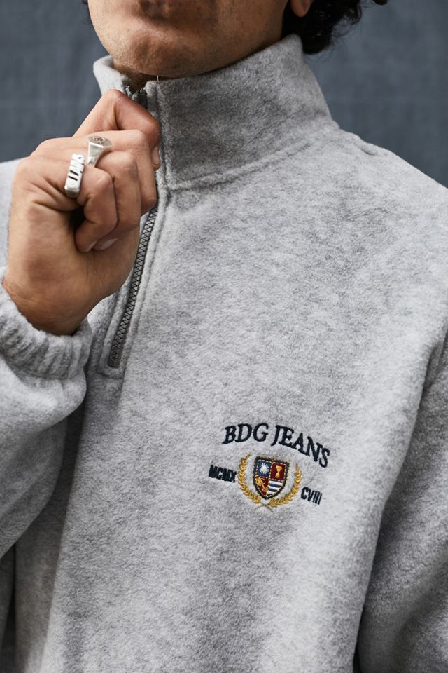 BDG Cresta Gris Polar Fleece Mock Neck Sudadera #1