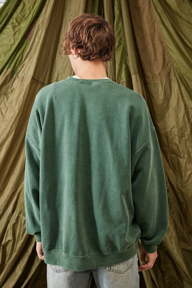 BDG Dark Green Crest Embroidered Sweatshirt