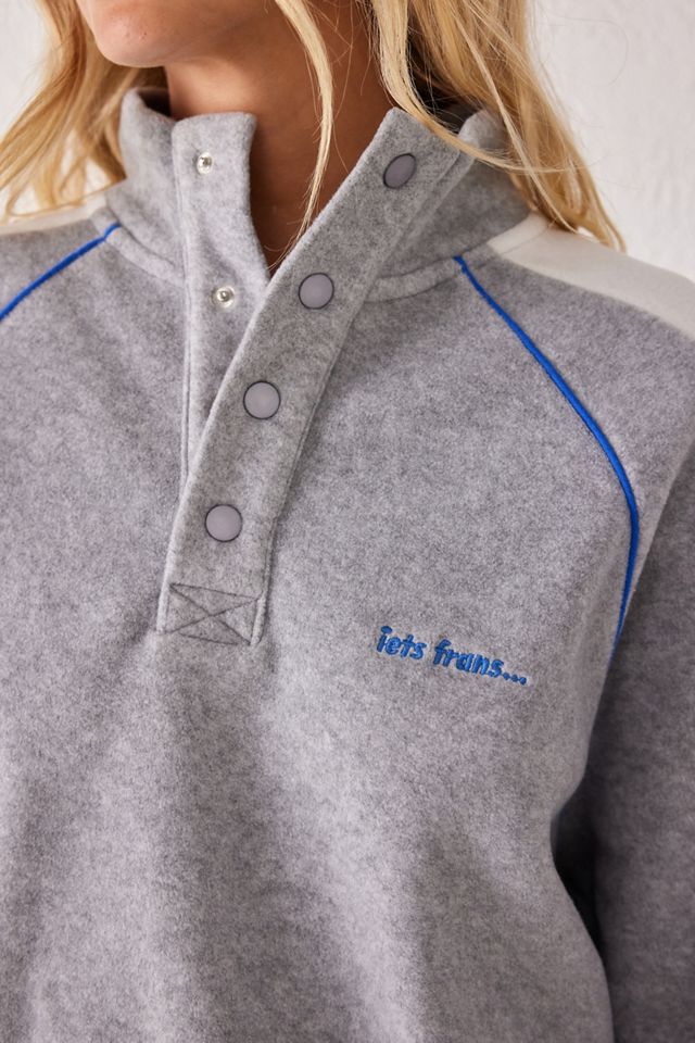 iets frans... Grey Mock Neck Fleece #1
