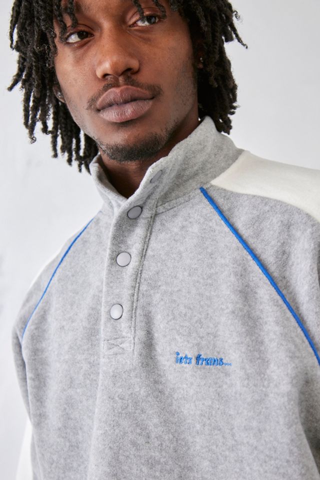 iets frans... Sweat-shirt en polaire gris à col montant #1