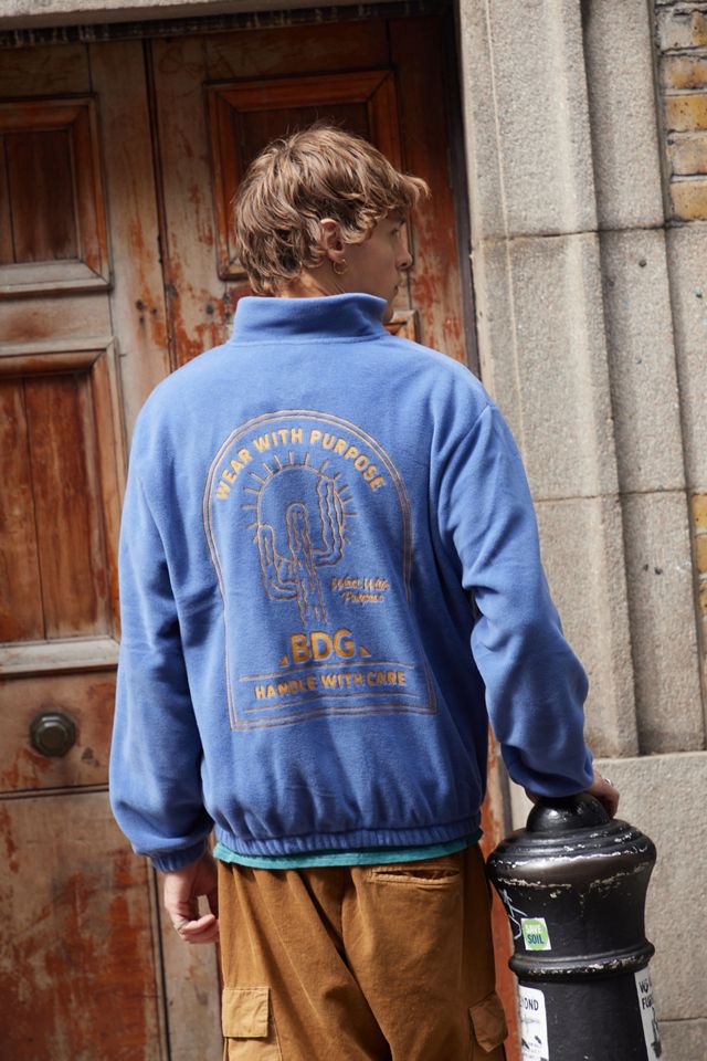 BDG Cactus Embroidered Mock Neck Fleece | Urban Outfitters UK