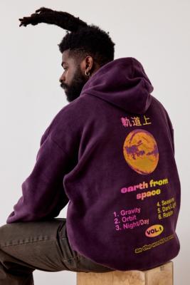 UO Plum Earth From Space Hoodie - Purple L at Urban Outfitters