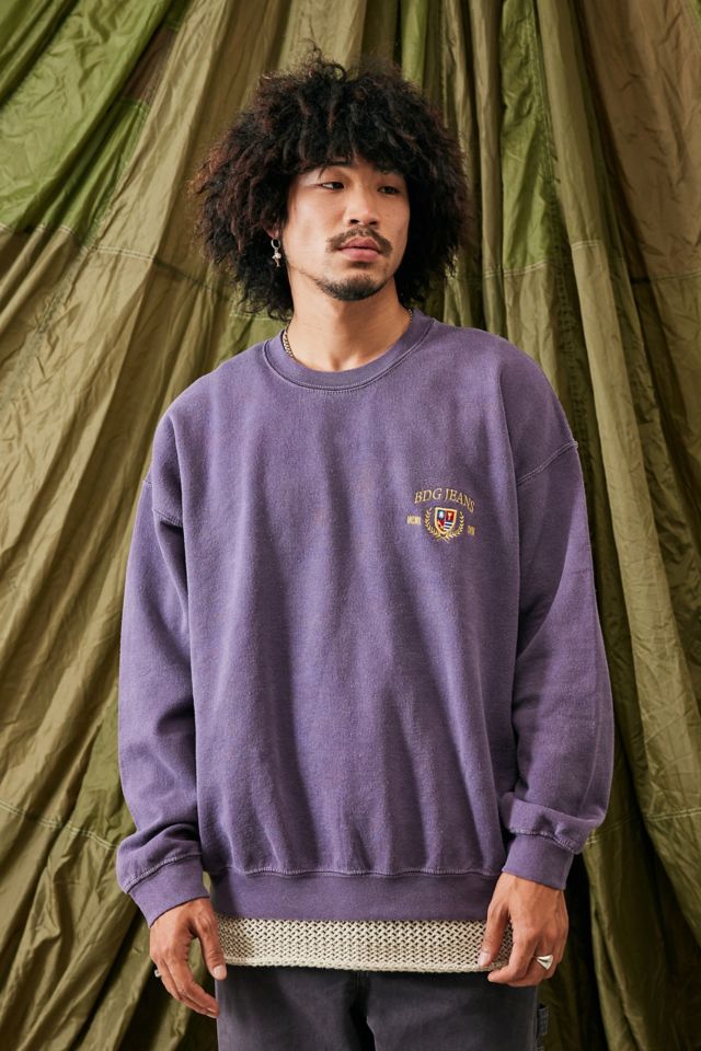 BDG Plum Crest Embroidered Sweatshirt