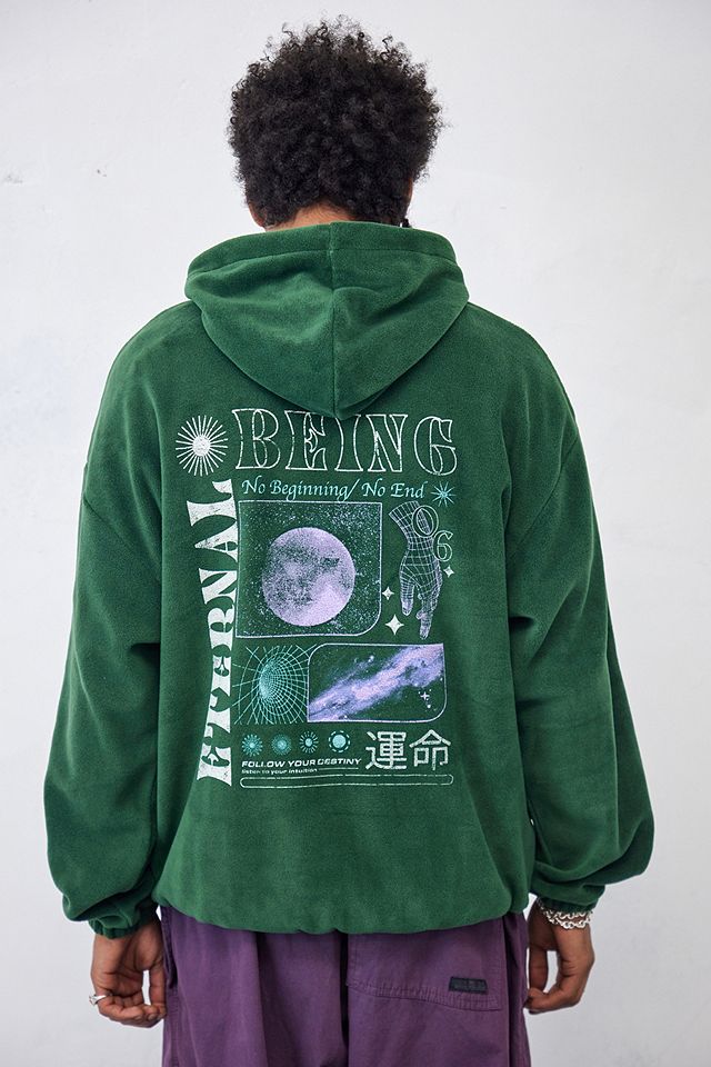 UO Green Eternal Beings Fleece Hoodie | Urban Outfitters UK