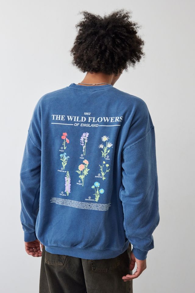 UO Blue Wild Flowers Sweatshirt | Urban Outfitters UK