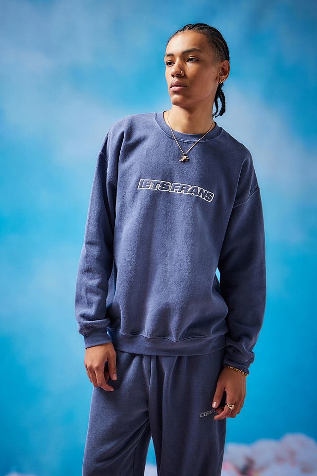 iets frans... Navy Big Embroidered Sweatshirt | Urban Outfitters UK