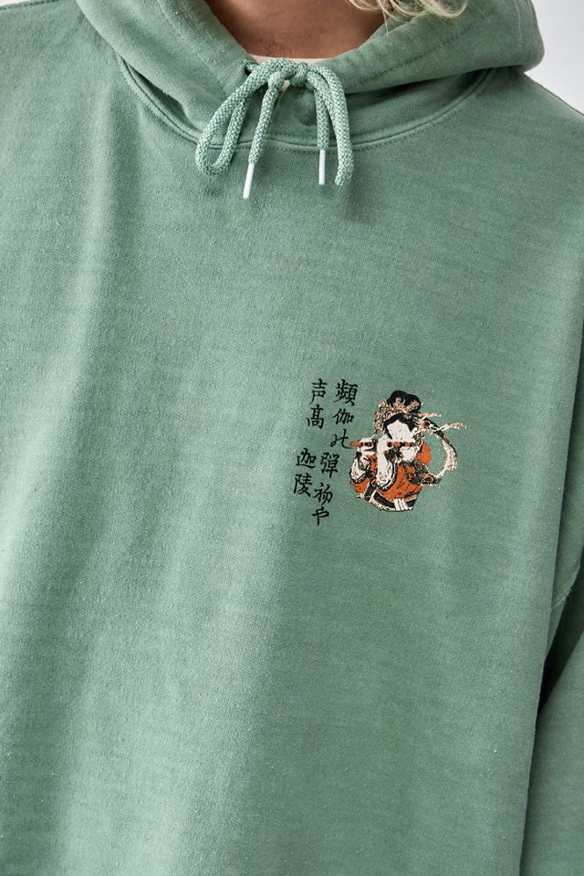 UO Green Japanese Art Hoodie Urban Outfitters UK - Main Image