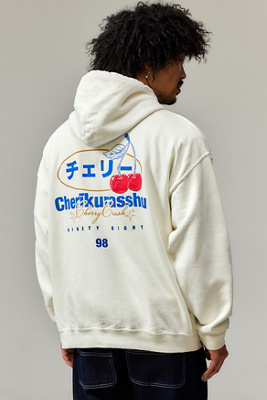 Pull à Capuche Urban Outfitters Homme Blanc Taille S - Fleurs De Cerisier Brodées