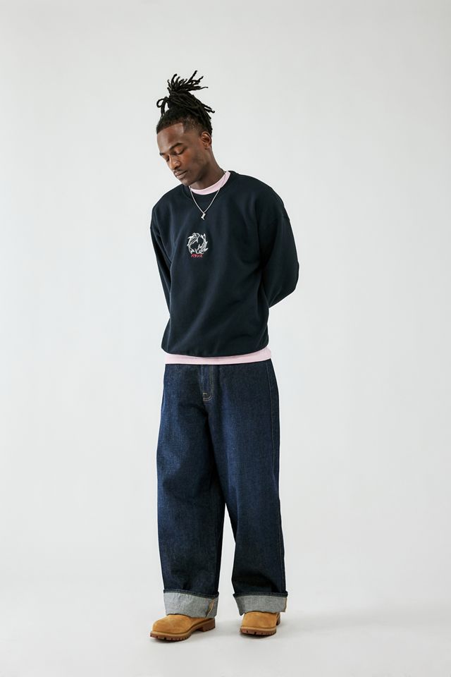 UO Black Fish Embroidered Sweatshirt #1