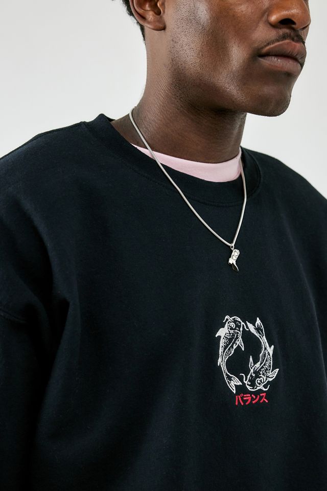 UO Black Fish Embroidered Sweatshirt #2