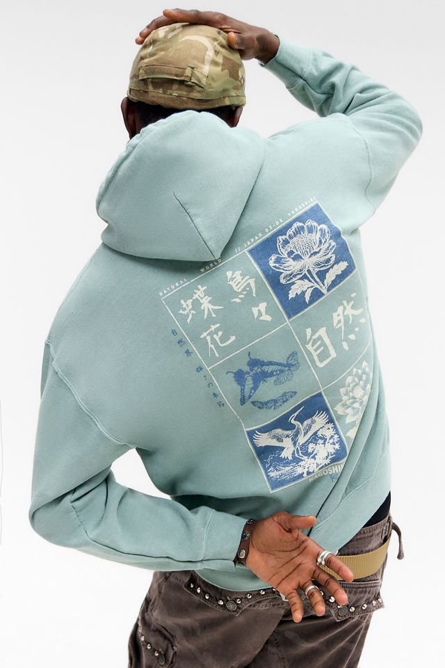 Sudadera con capucha UO Seafoam Japan Flowers #4
