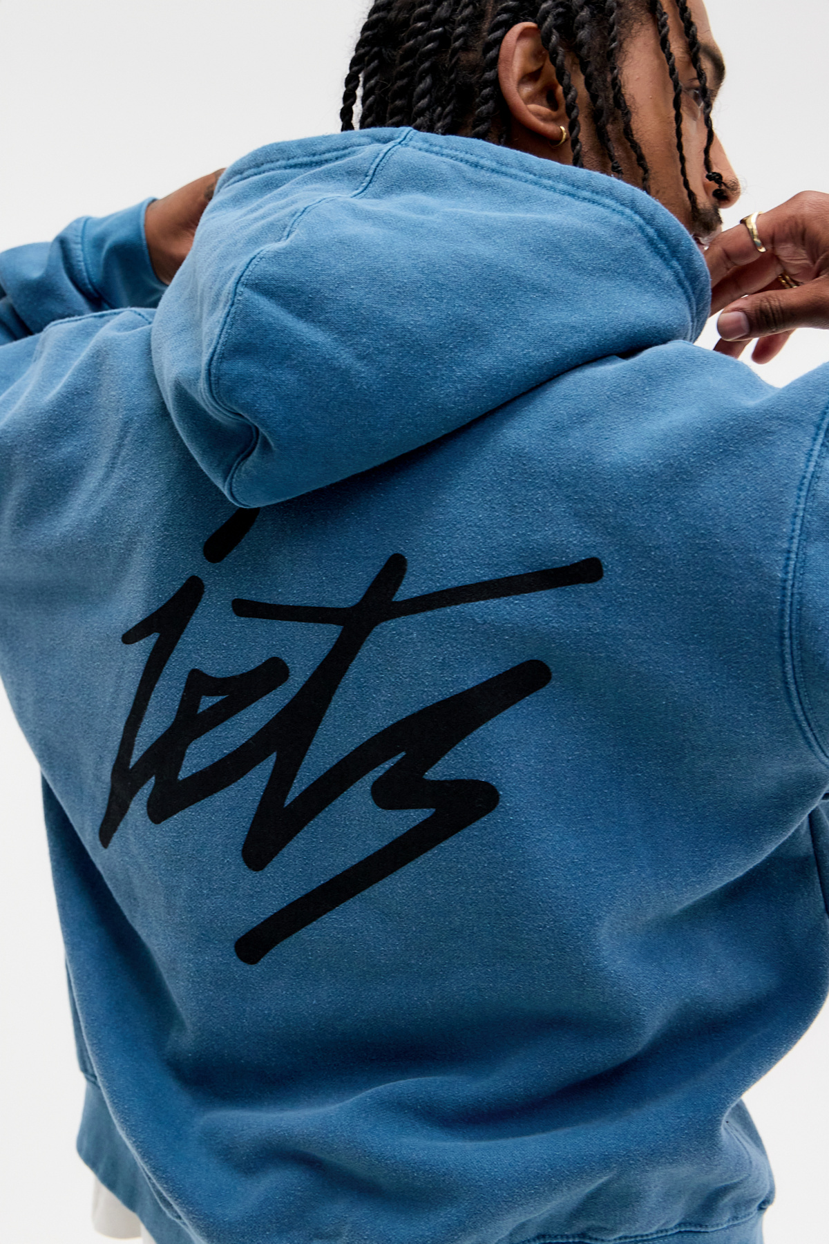 iets frans... Blue Script Zip-Through Hoodie