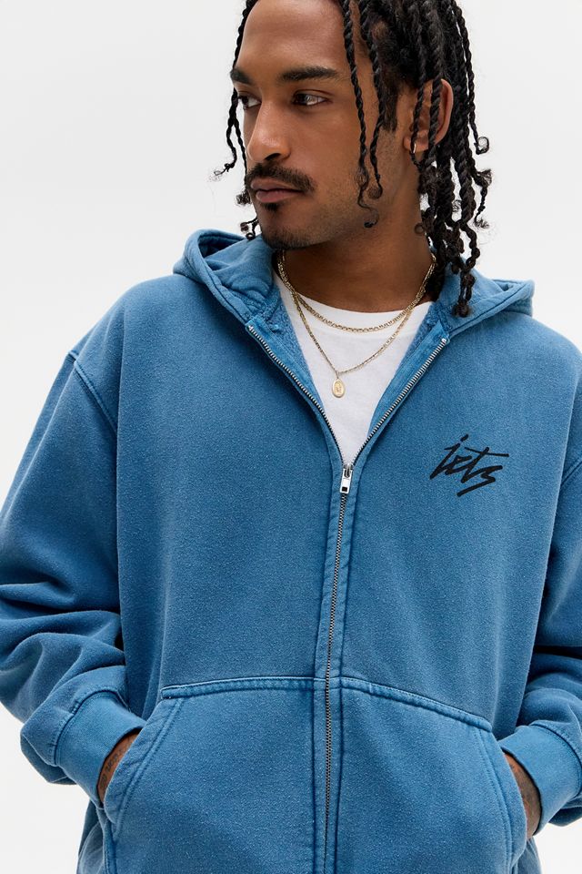 iets frans... Blauer Zip-Hoodie mit Schriftzug #3