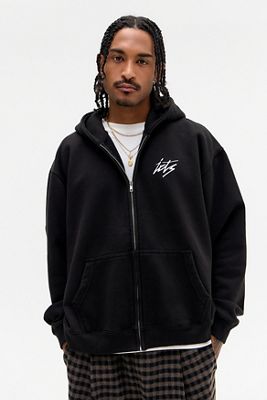 iets frans... Black Script Embroidered Zip-Through Hoodie