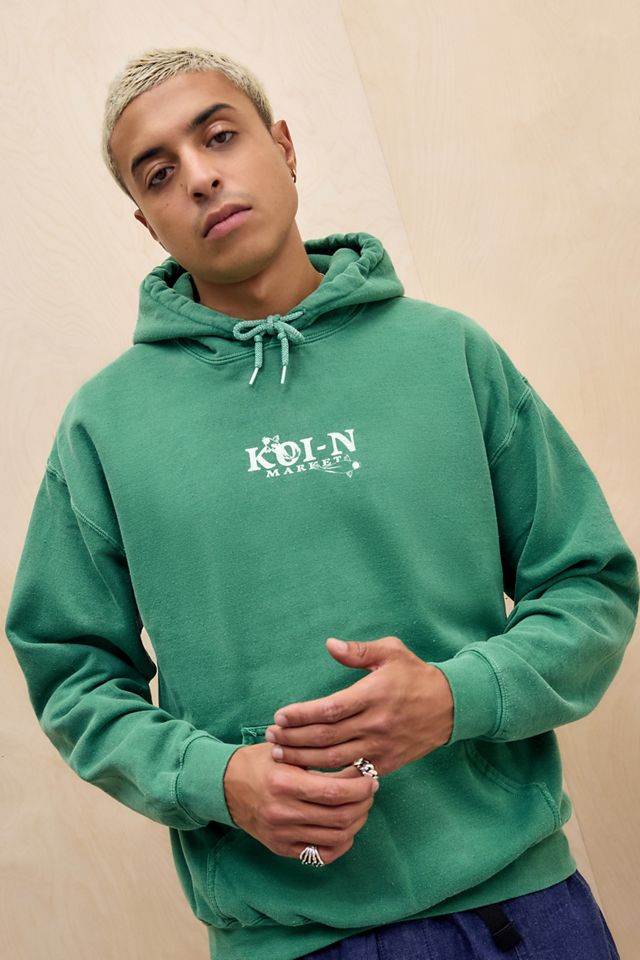 UO Grüner Koi-N Fisch Kapuzenpullover #1