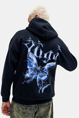 UO Gothic Chrome Butterfly Hoodie