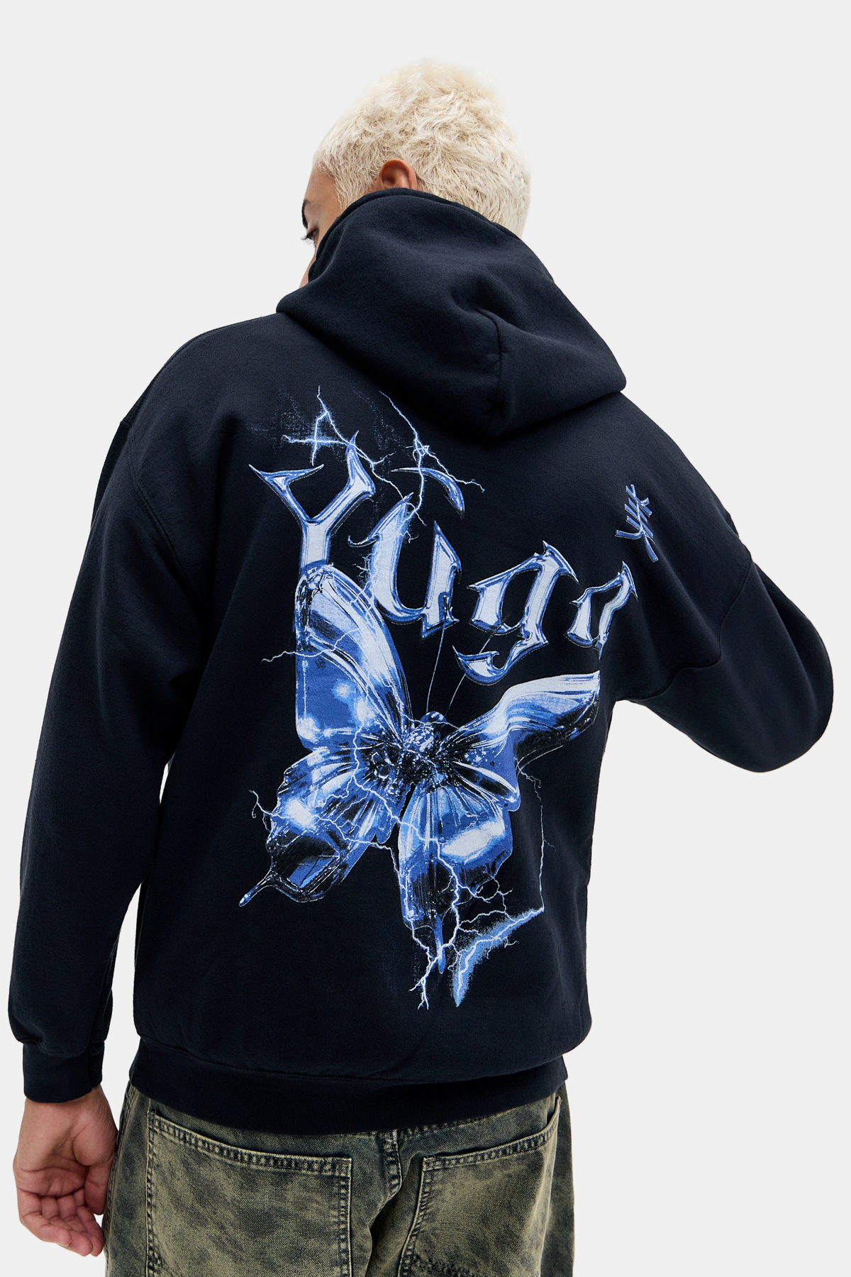 UO Gothic Chrome Butterfly Hoodie