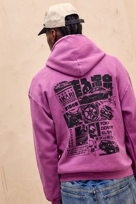 Sweat à capuche UO Pink Asiatic Car