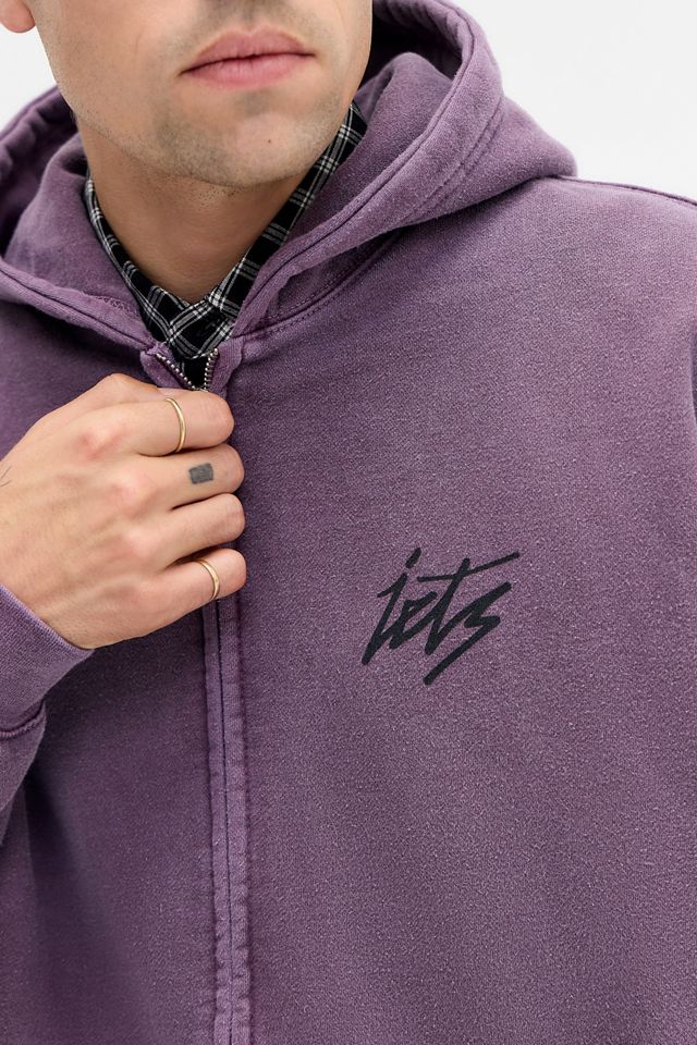 iets frans... Lila Script Zip-Through Kapuzenpullover #3