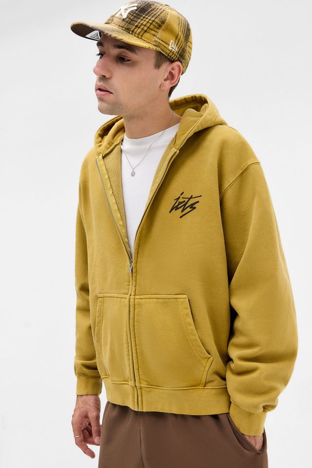 iets frans... Gelber Hoodie mit Zip-Verschluss und Schriftzug #1