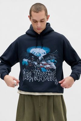 UO Black Sunbleach Eagle Hoodie