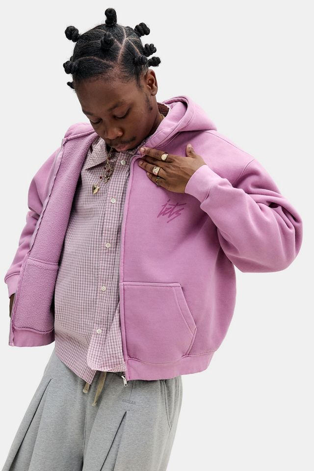 iets frans Pink Script Zip-Through Hoodie | Urban Outfitters UK